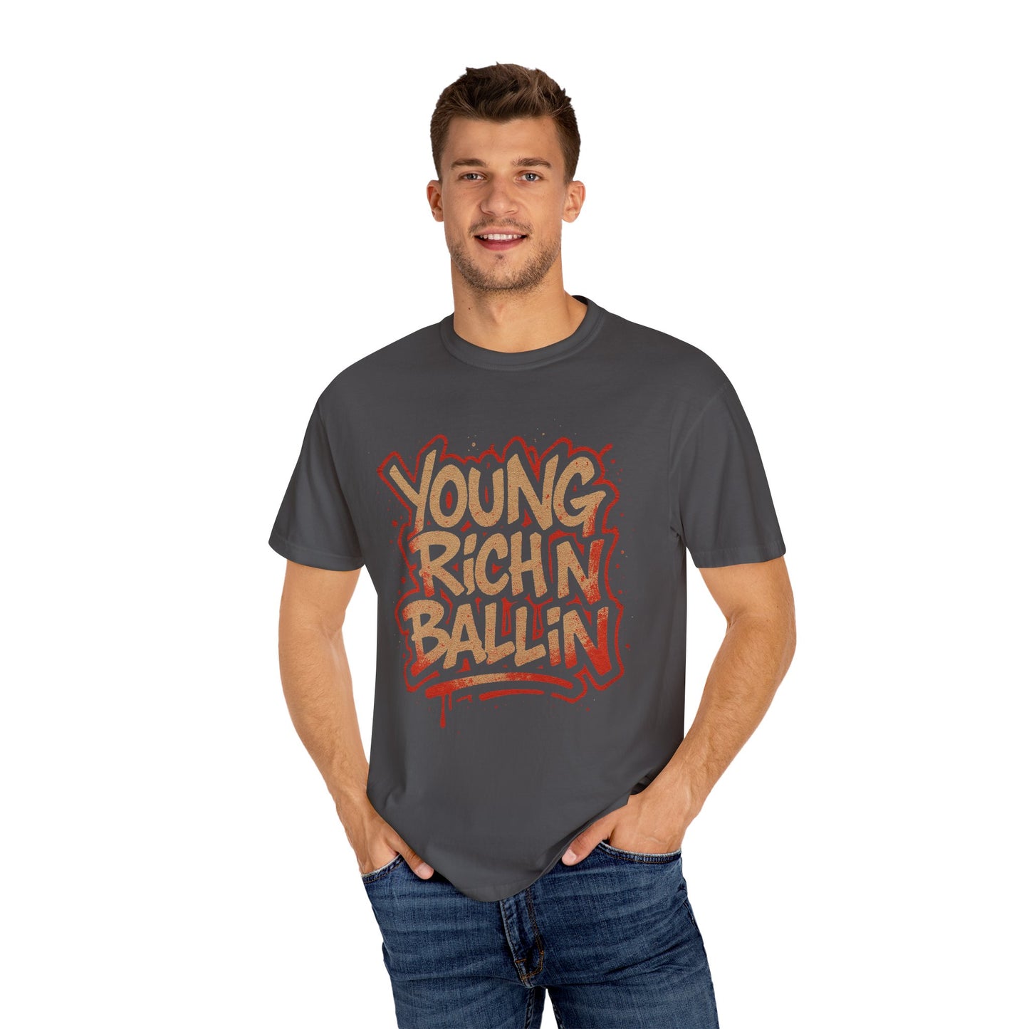 Young Richn Ballin graffiti T-shirt | Streetwear hip hop slogan tee